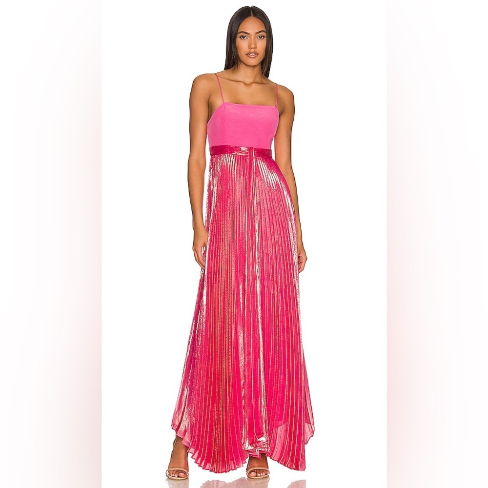 Alice and Olivia Despina Pleated Maxi Dress